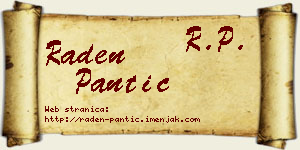 Raden Pantić vizit kartica